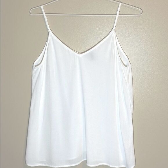 Francesca's Ivory Textured Flowy Cami EUC Adjustable Straps Size L - Picture 3 of 4